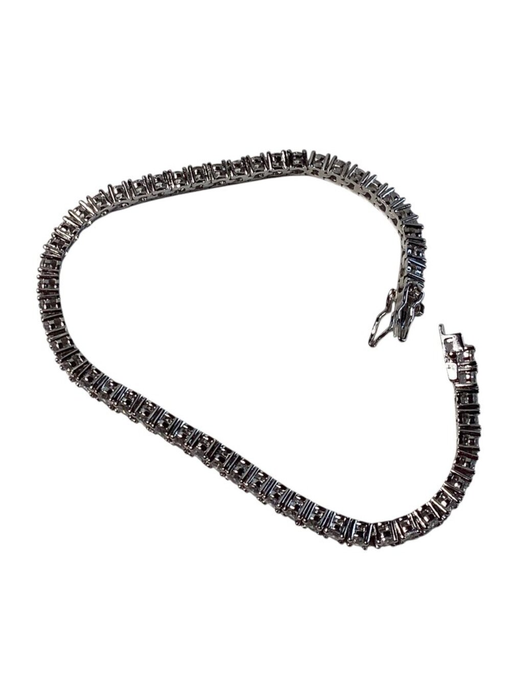 Tennis Bracelet Copper Silver Platted, 8 Inches